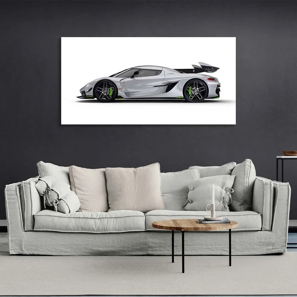 Canvas Wall Art Print Car Koenigsegg Jesko White