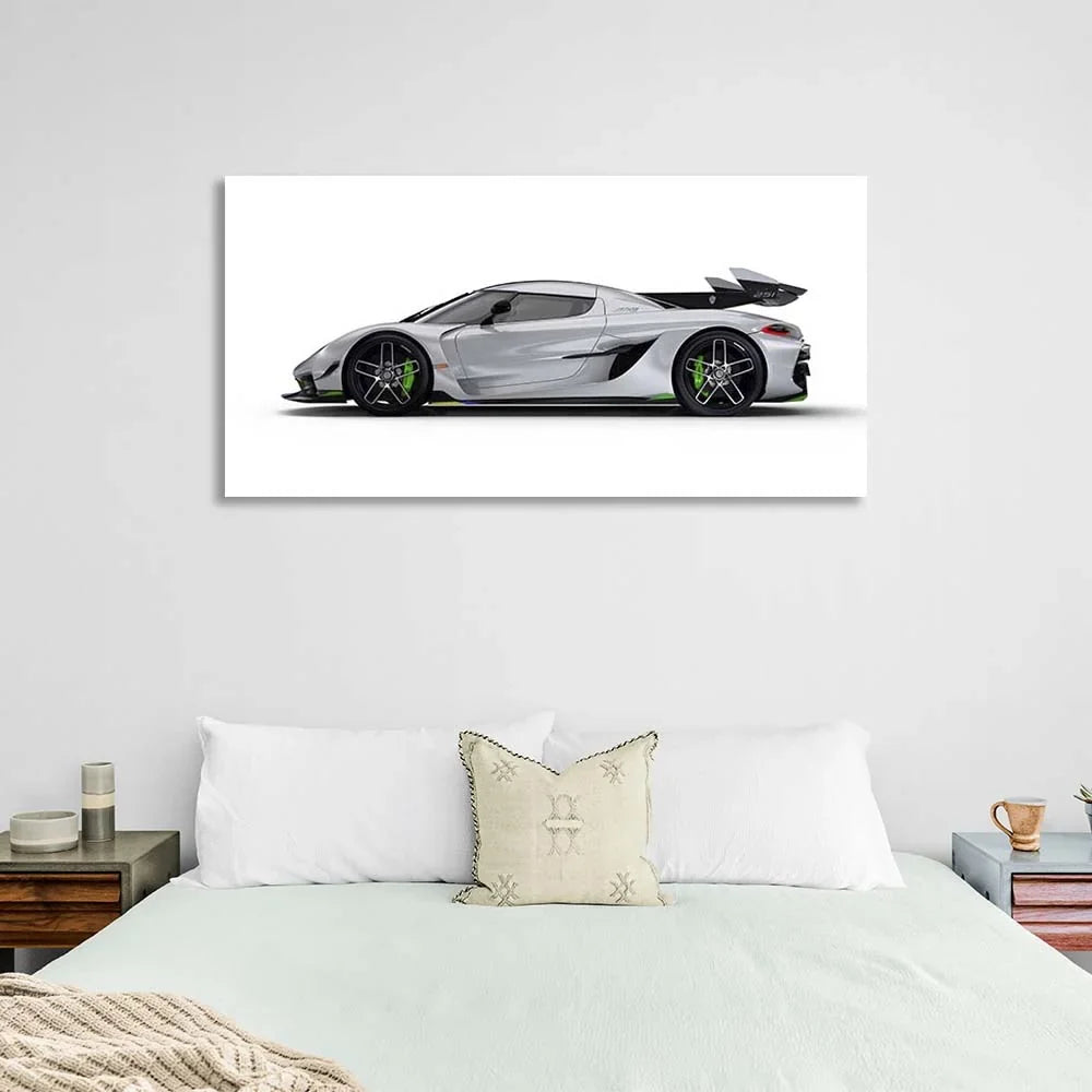 Canvas Wall Art Print Car Koenigsegg Jesko White