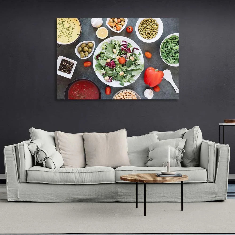 Canvas Wall Art Print For Kitchen Complex Dinner