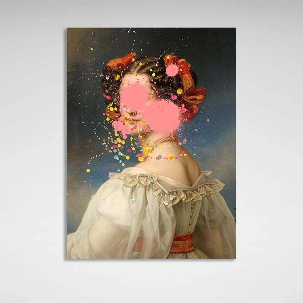 Canvas Wall Art Print Maid of honor with pink paint on her face