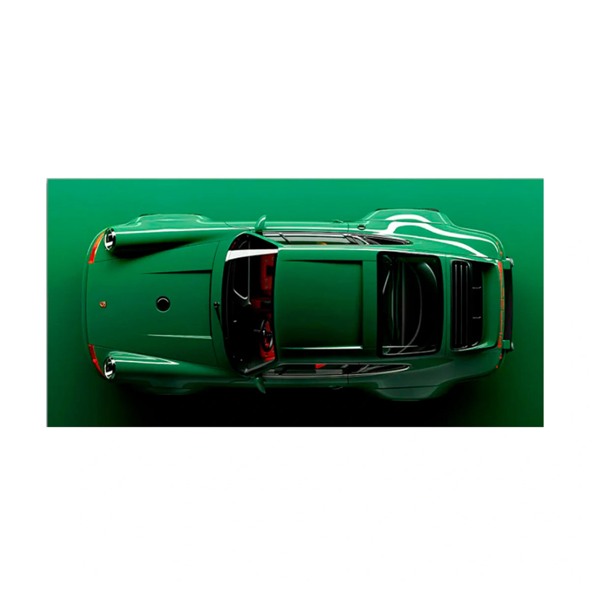 Cars Green Porsche 911 Canvas  Wall Art Print