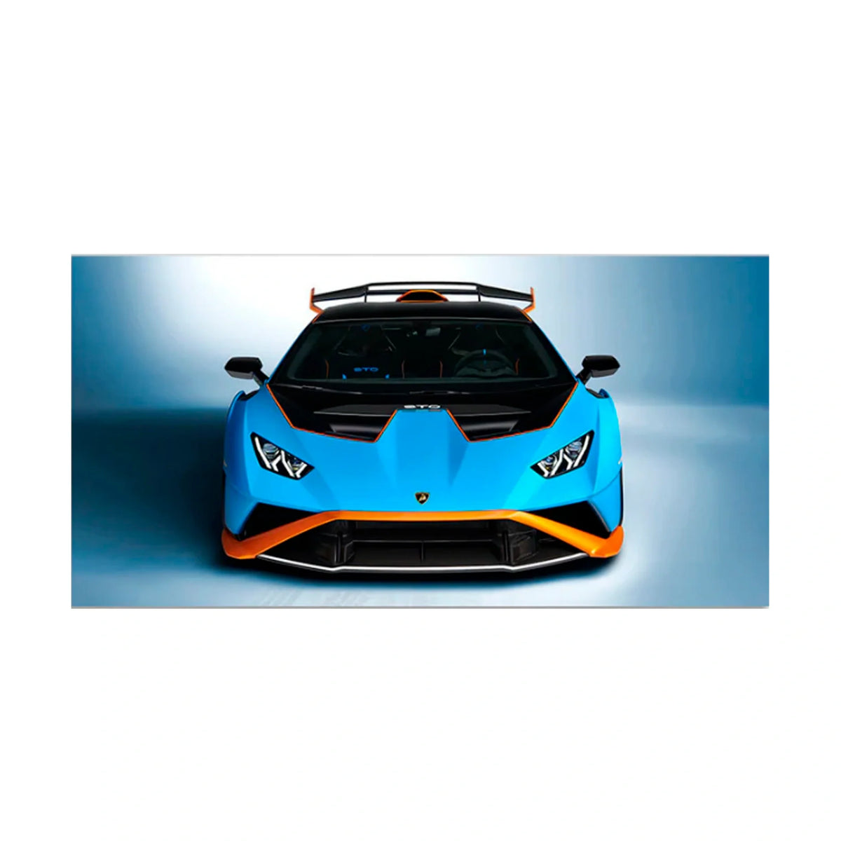 Cars Lamborghini Huracan STO blue With orange Canvas Wall Art Print