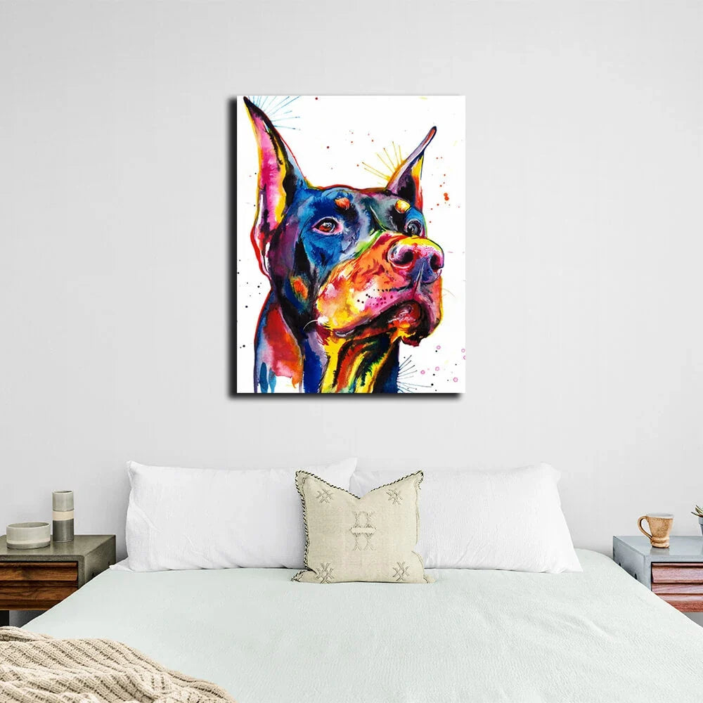 Doberman Canvas Wall Art Print