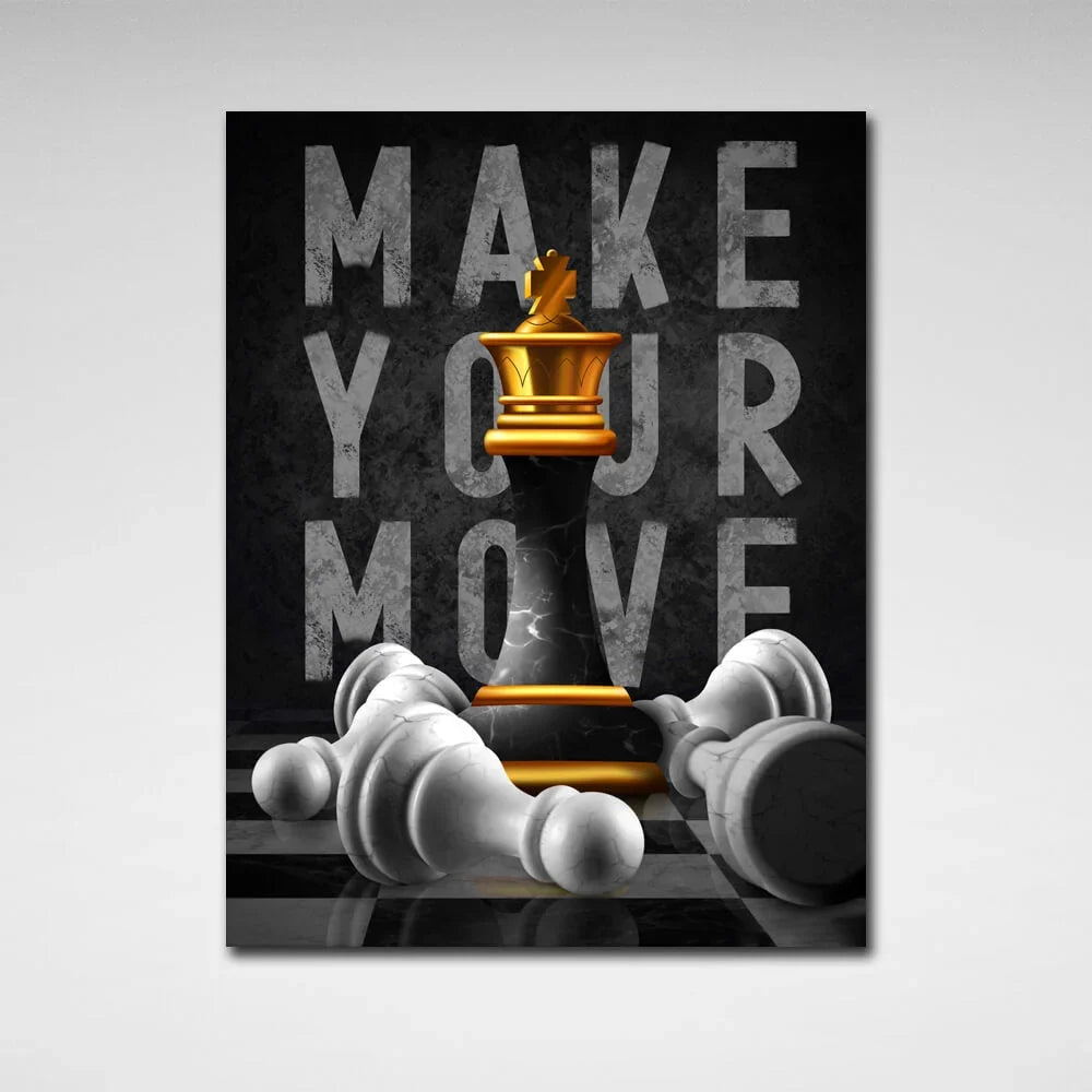 For motivation Make your move Motivational Canvas Wall Art Print