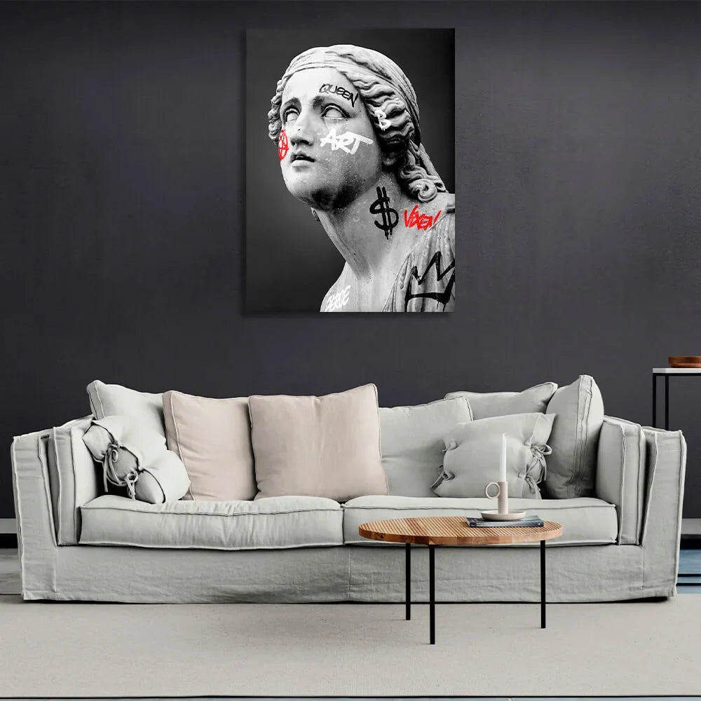 sculpture statue of a woman Canvas Wall Art Print