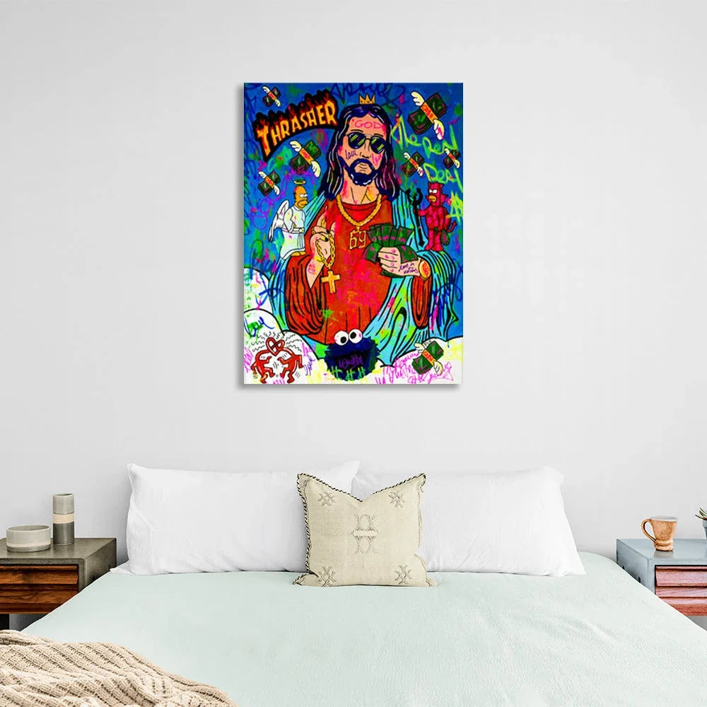 Graffiti-style man Canvas Wall Art Print