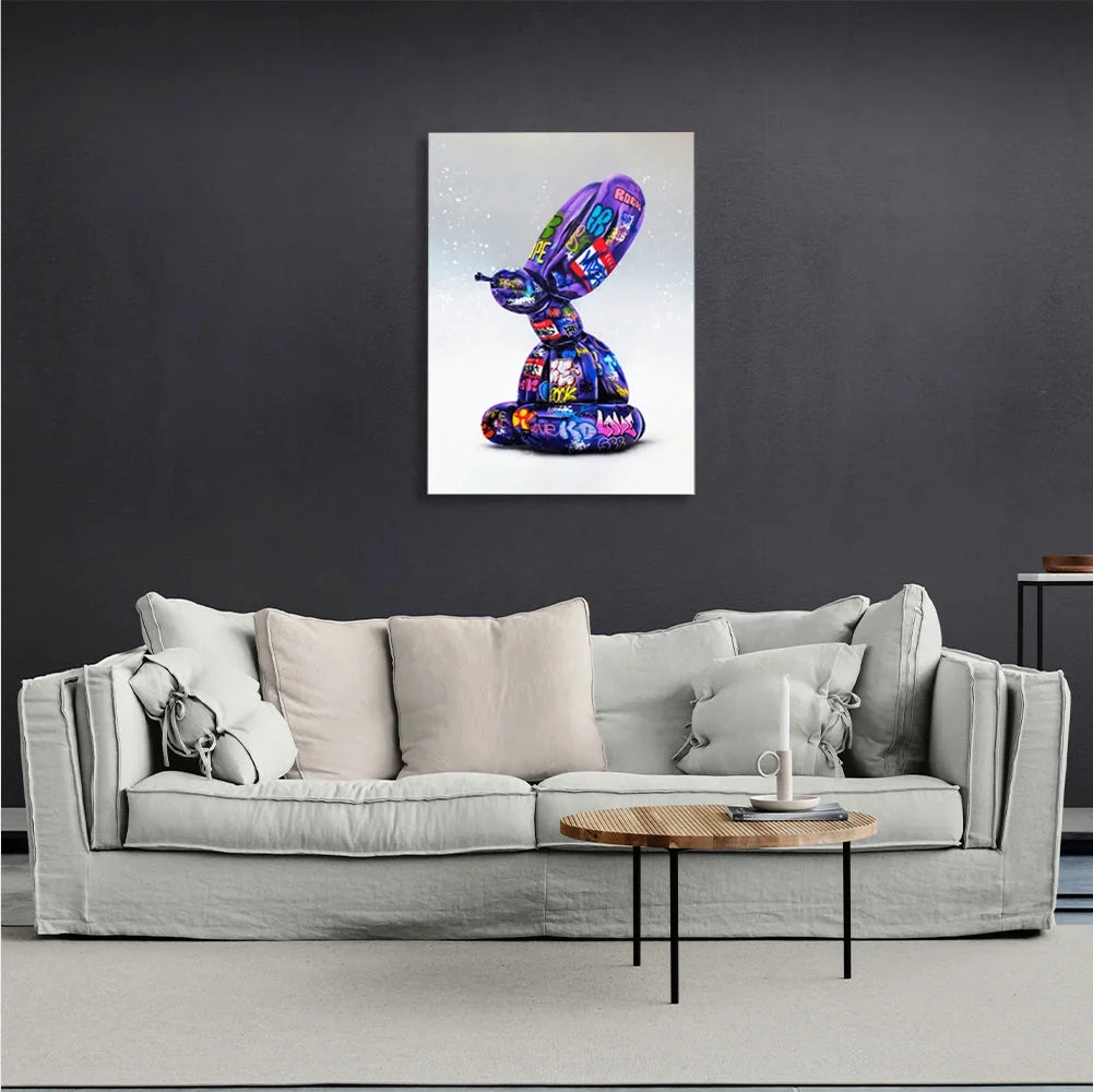 Graffiti balloon figurine Canvas Wall Art Print