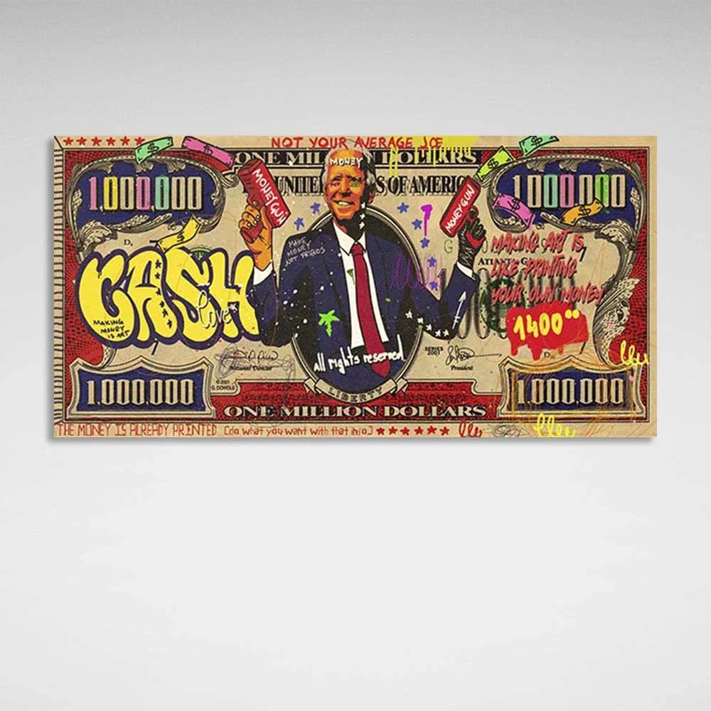 Biden million dollars Inspirational Canvas Wall Art Print