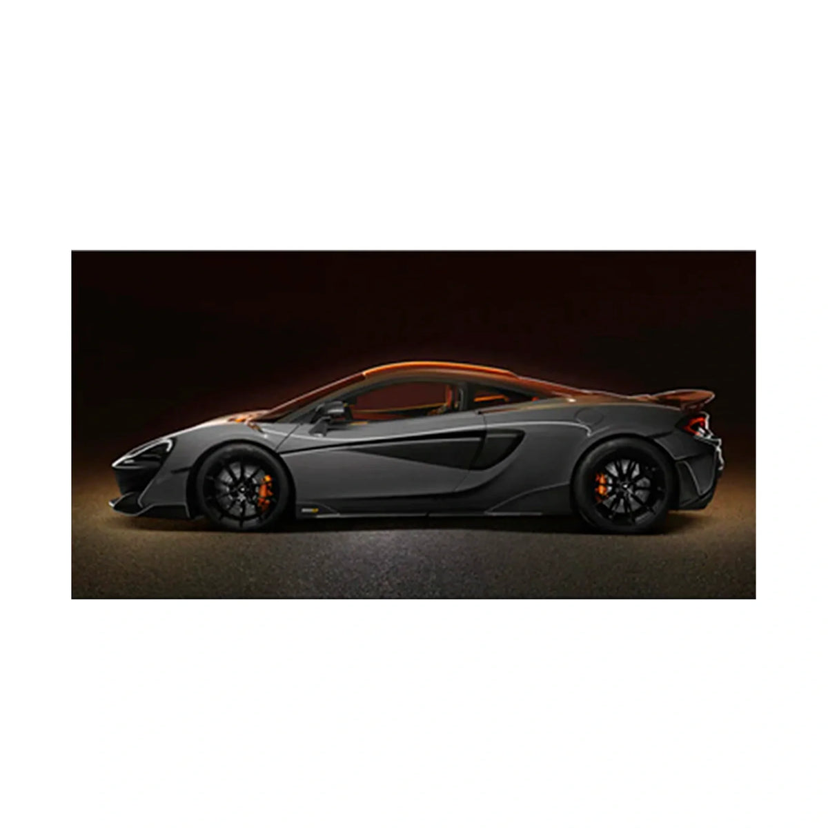 Painted car on black background  Canvas Wall Art Print