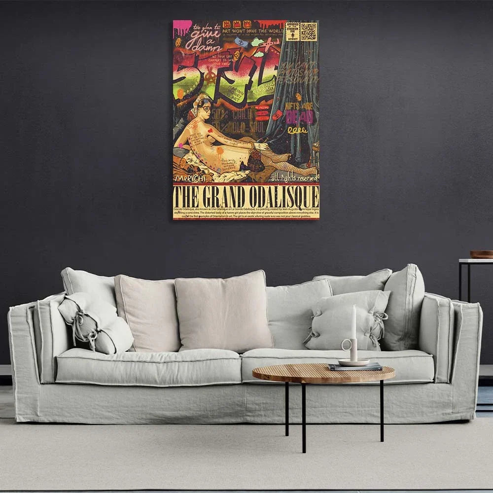 Pop art graffiti style odalistka Canvas Wall art Print