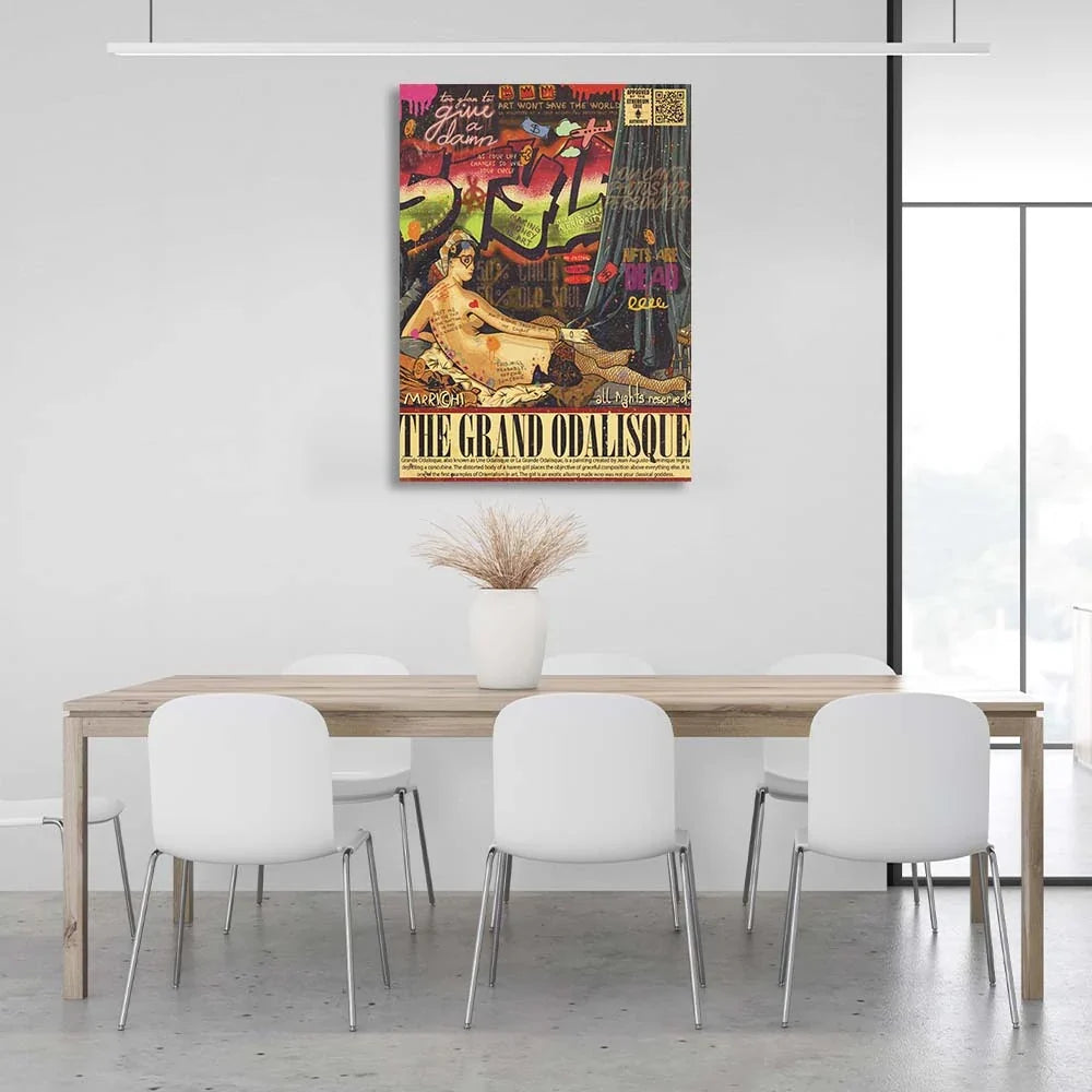 Pop art graffiti style odalistka Canvas Wall art Print
