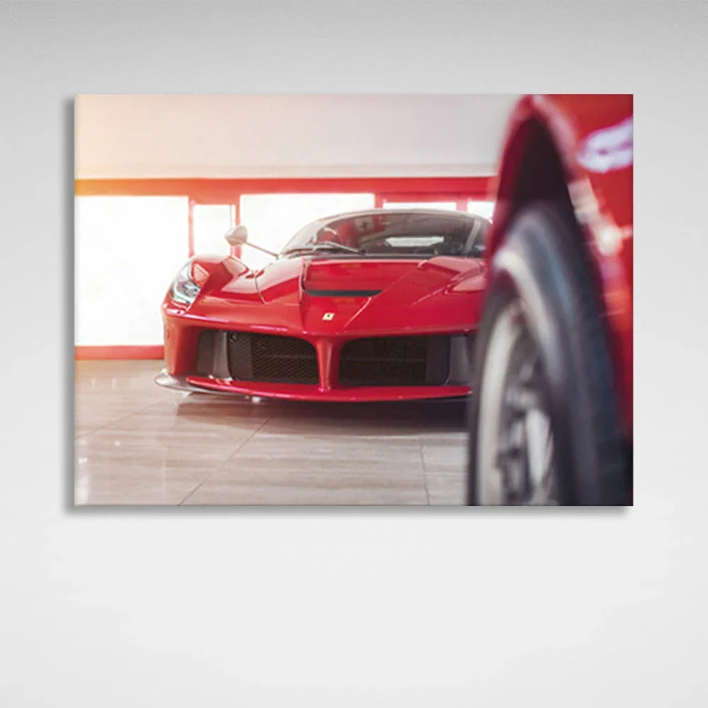 Red Ferrari  Canvas Wall Art Print