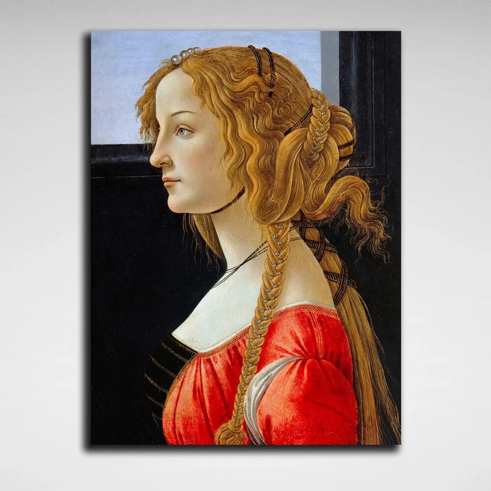 Botticelli's Portrait of a Young Woman Reproduction Canvas Wall Art Print