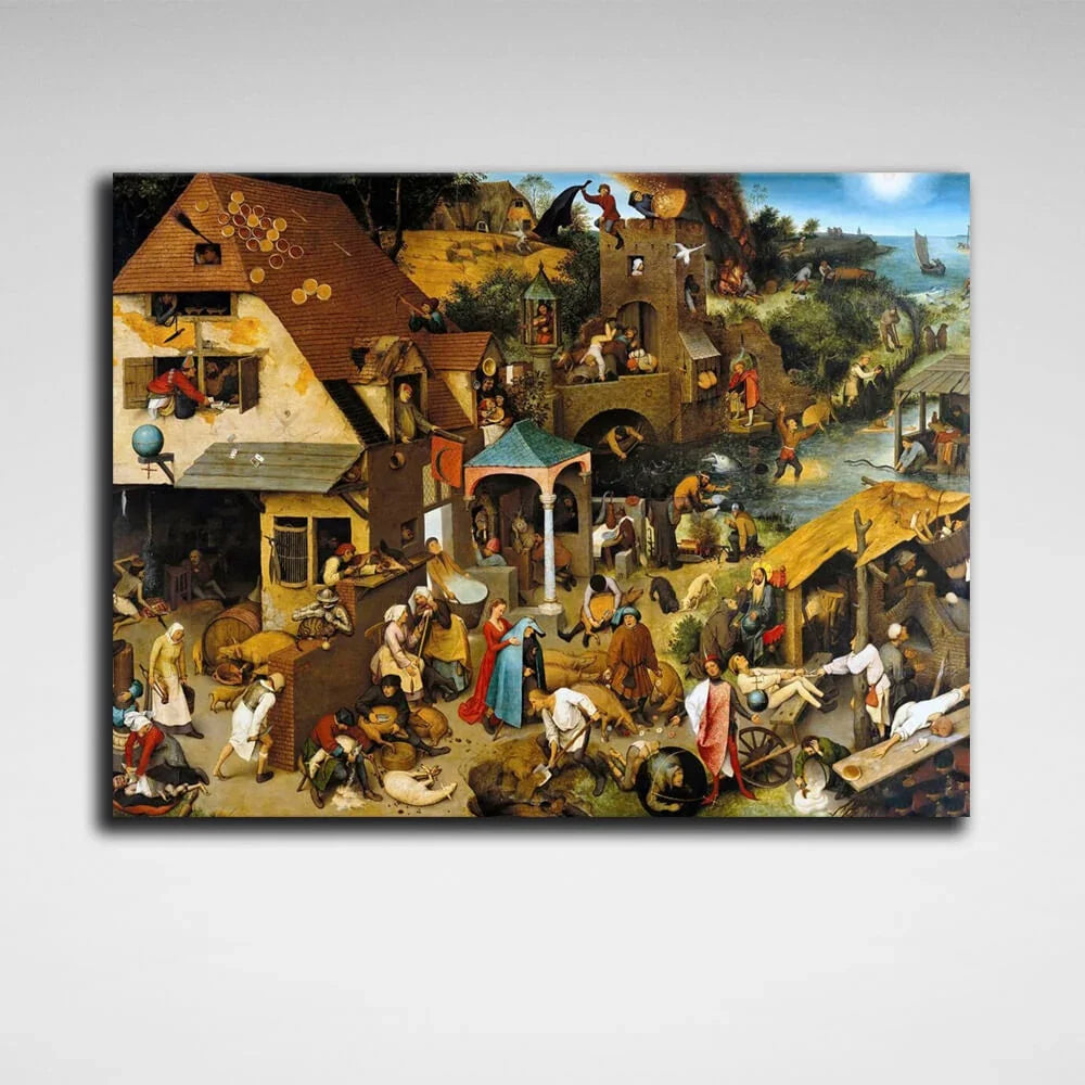 Flemish proverbs Reproduction Canvas Wall Art Print