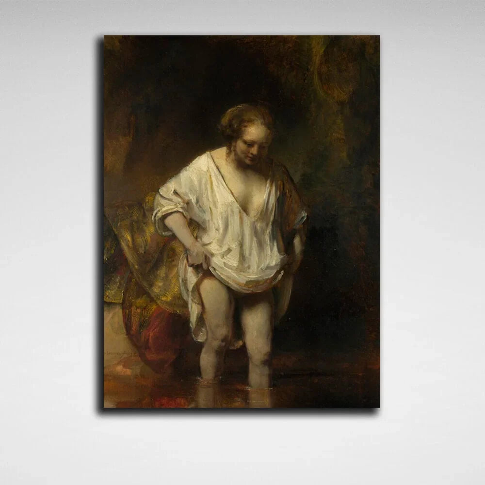 Hendrickje at the bath Reproduction Canvas Wall Art Print