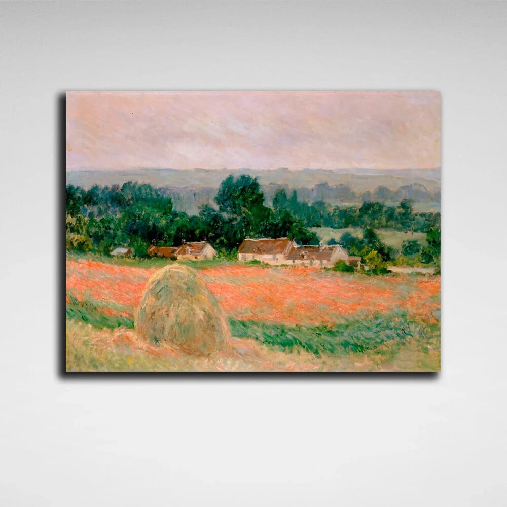 Haystack in Giverny Reproduction Canvas Wall Art Print