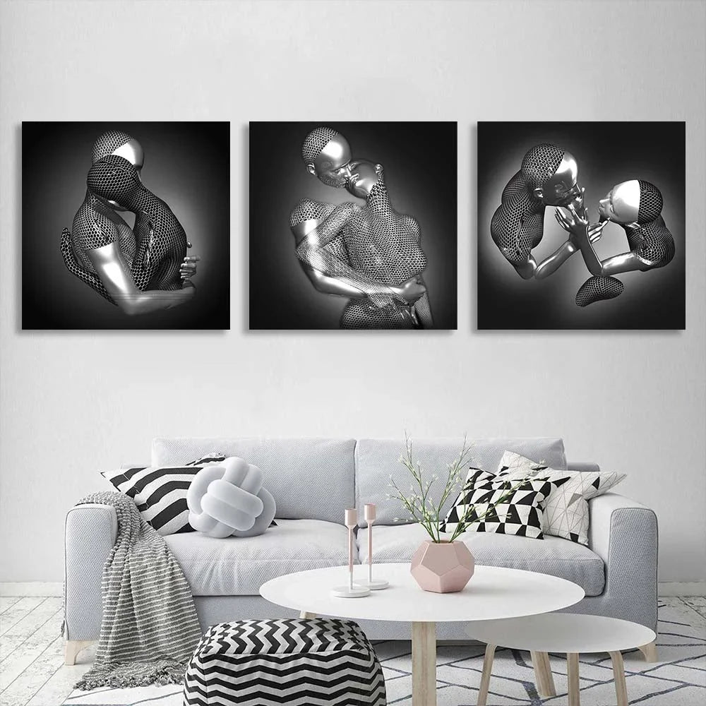 Metal Statues Canvas Wall Art Print
