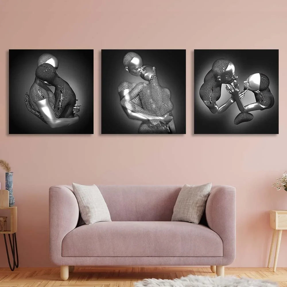 Metal Statues Canvas Wall Art Print