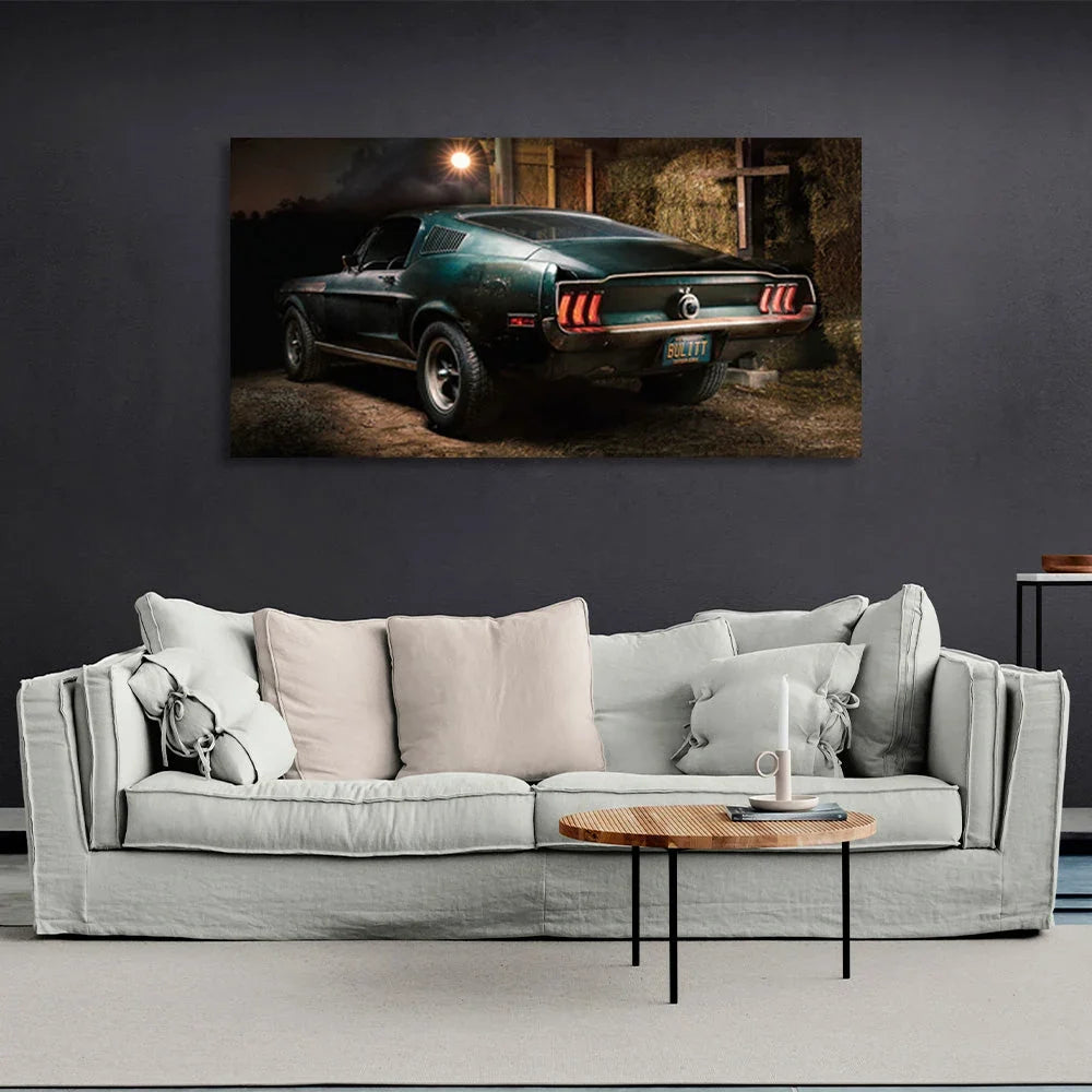 The car in the rock  Canvas Wall Art Print