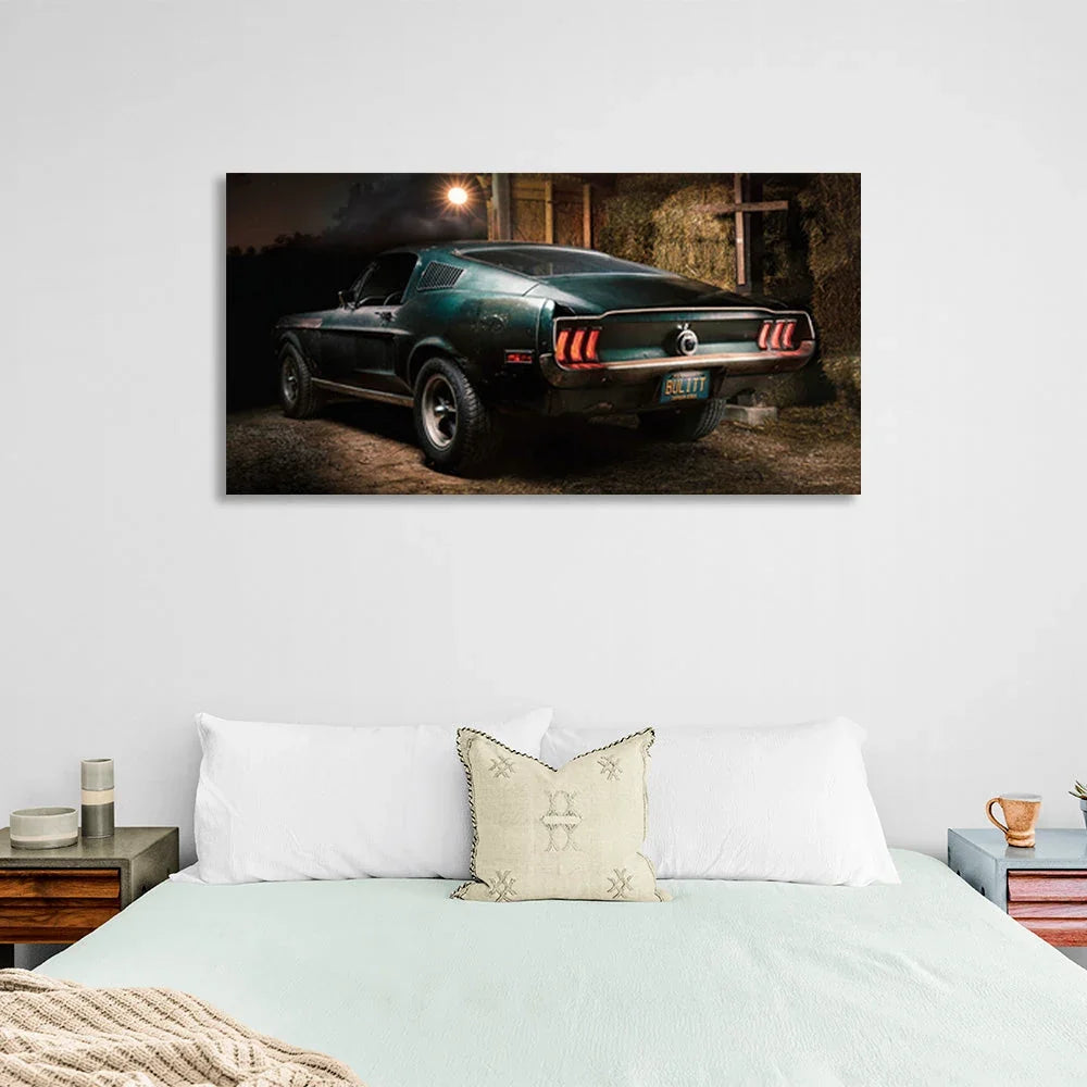 The car in the rock  Canvas Wall Art Print