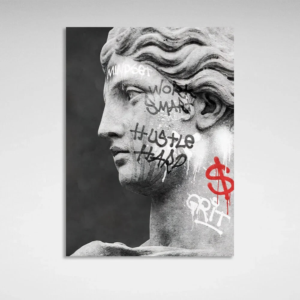 Statue of Venus graffiti Canvas Wall Art Print