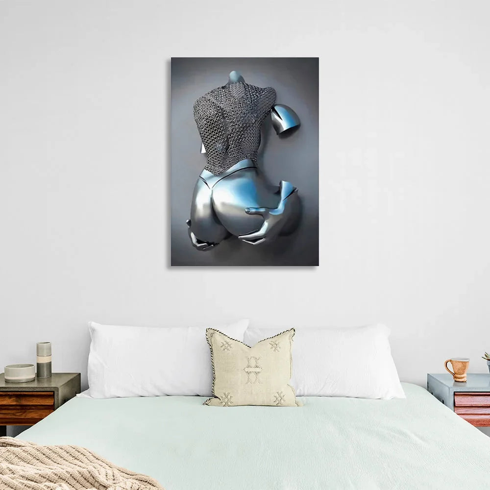 The arm lats holding up the body Canvas Wall Art Print
