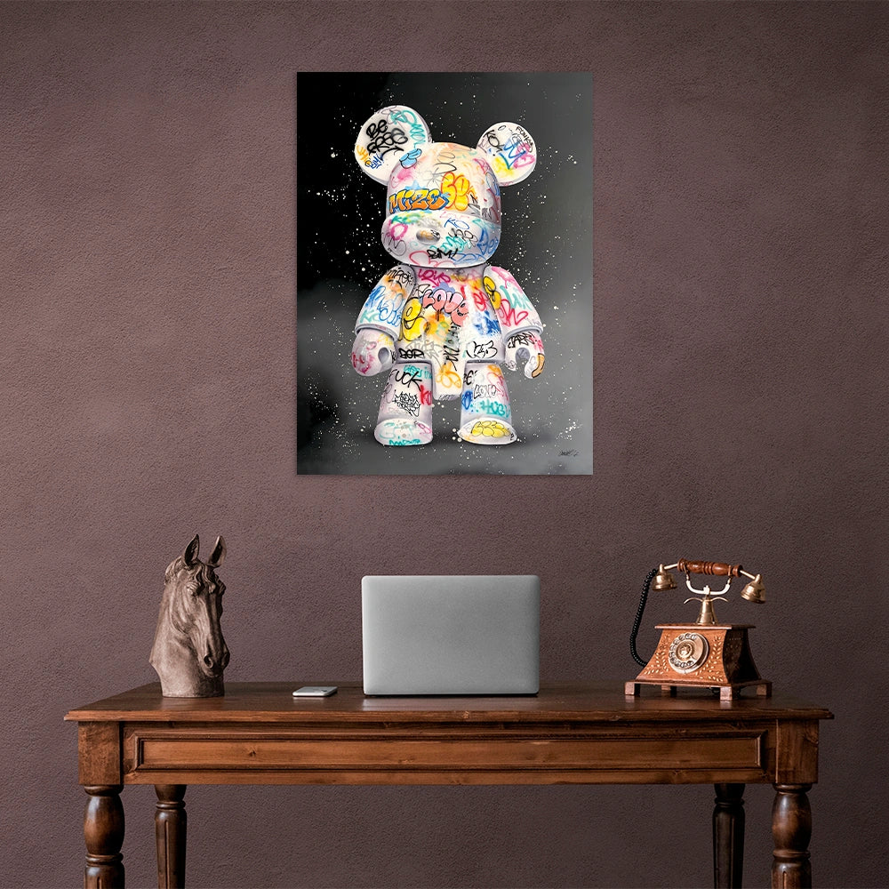 Kaws Сanvas Graffiti Bear Wall Art