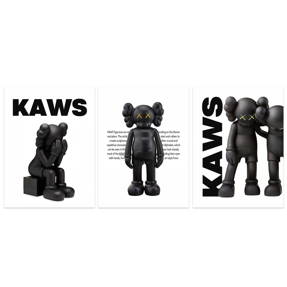 KAWS CANVAS Wall Art Collection: Black Edition