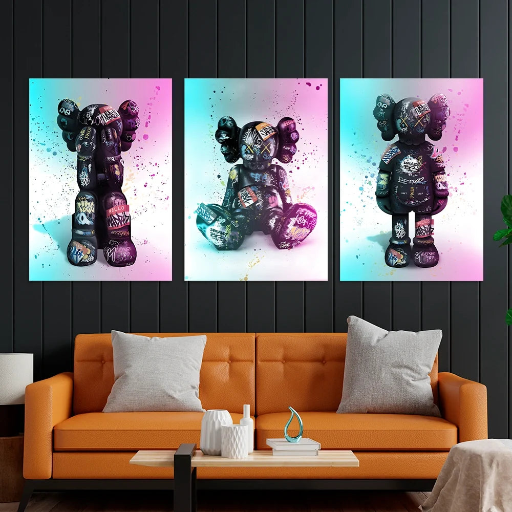 KAWS CANVAS Wall Art Collection: Graffiti Edition one