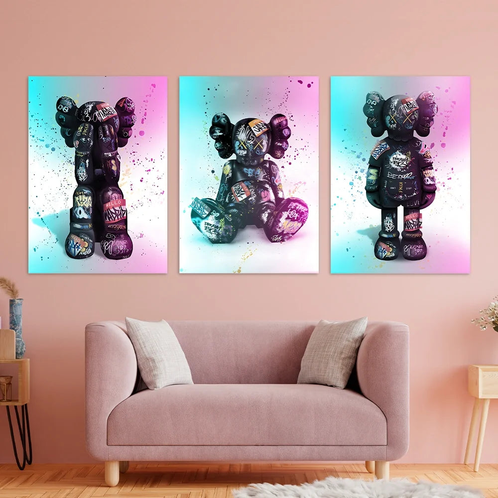 KAWS CANVAS Wall Art Collection: Graffiti Edition one