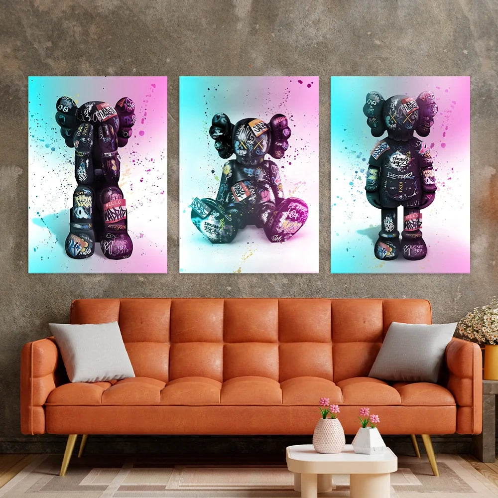 KAWS CANVAS Wall Art Collection: Graffiti Edition one