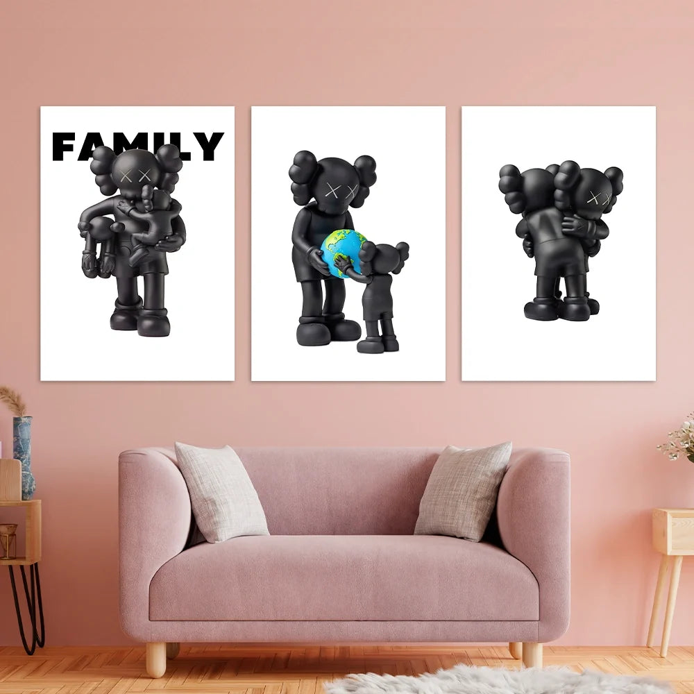 KAWS CANVAS Wall Art Collection: Family Edition
