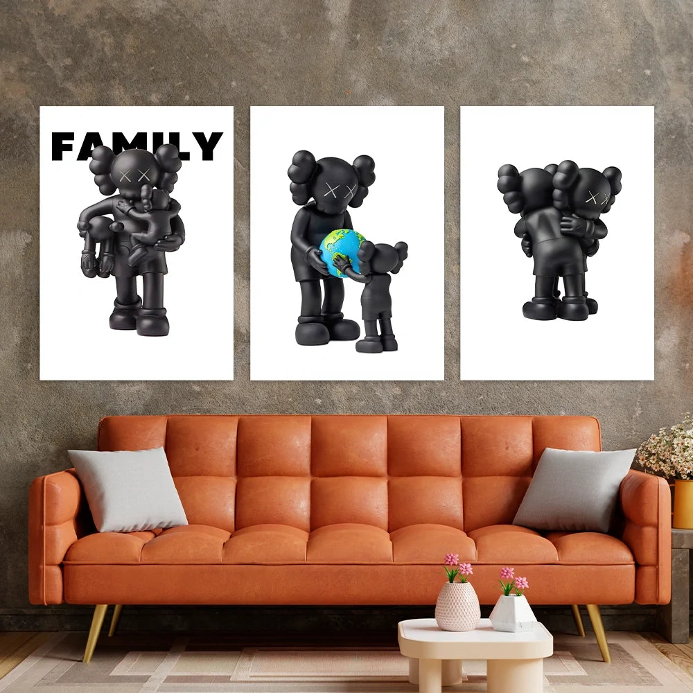 KAWS CANVAS Wall Art Collection: Family Edition