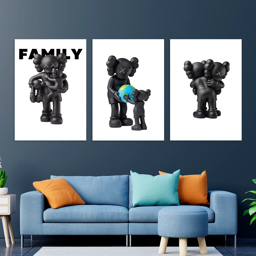 KAWS CANVAS Wall Art Collection: Family Edition