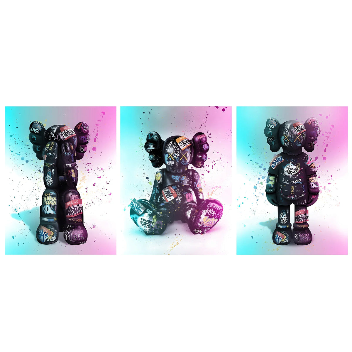 KAWS Canvas Wall Art Collection: Graffiti Edition