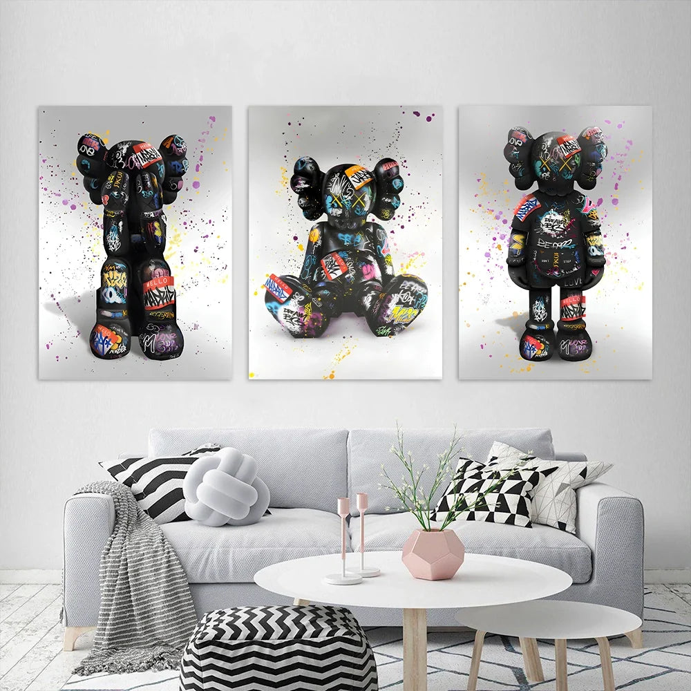 KAWS Canvas Wall Art Collection: Graffiti Edition