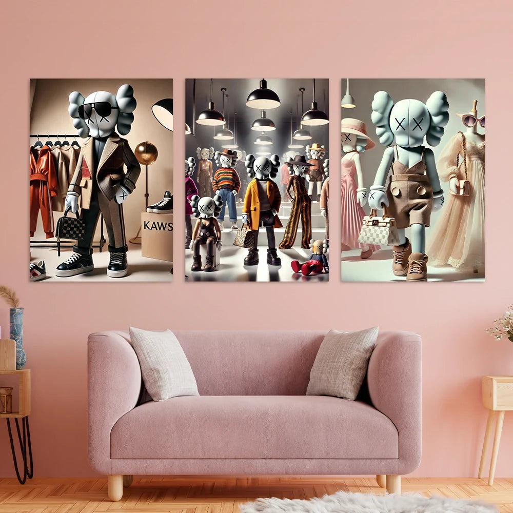 KAWS CANVAS Wall Art Collection: Fashionista Edition