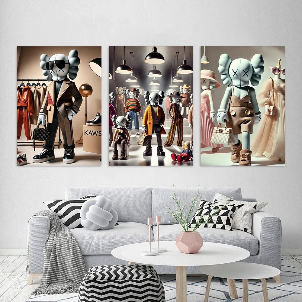 KAWS CANVAS Wall Art Collection: Fashionista Edition