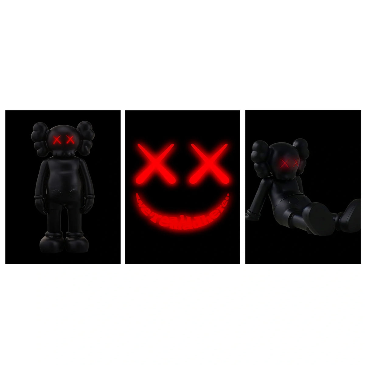 KAWS CANVAS Wall Art Collection: Neon Noir Edition
