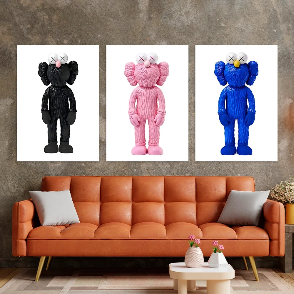 KAWS CANVAS Wall Art Collection: Colorful Creatures Edition