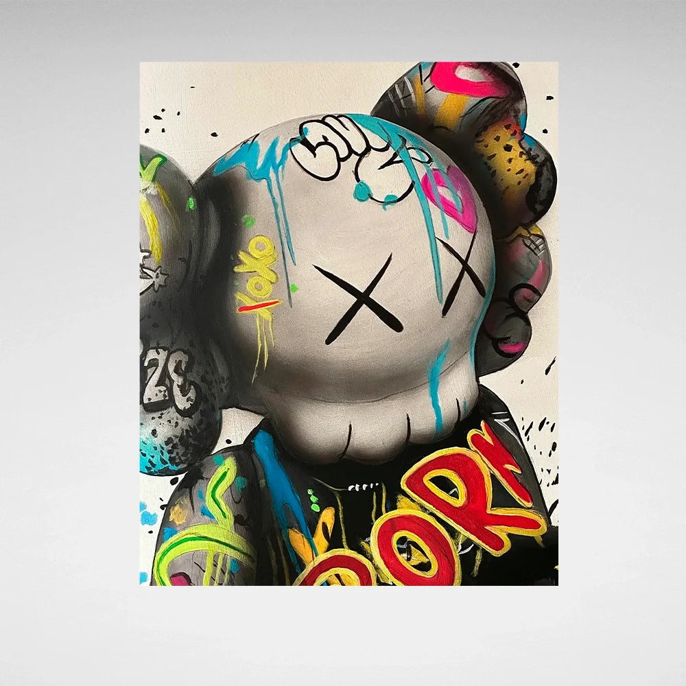 Kaws Vibrant Graffiti  Canvas Art - Bold Urban Style Print for Dynamic Home Decor