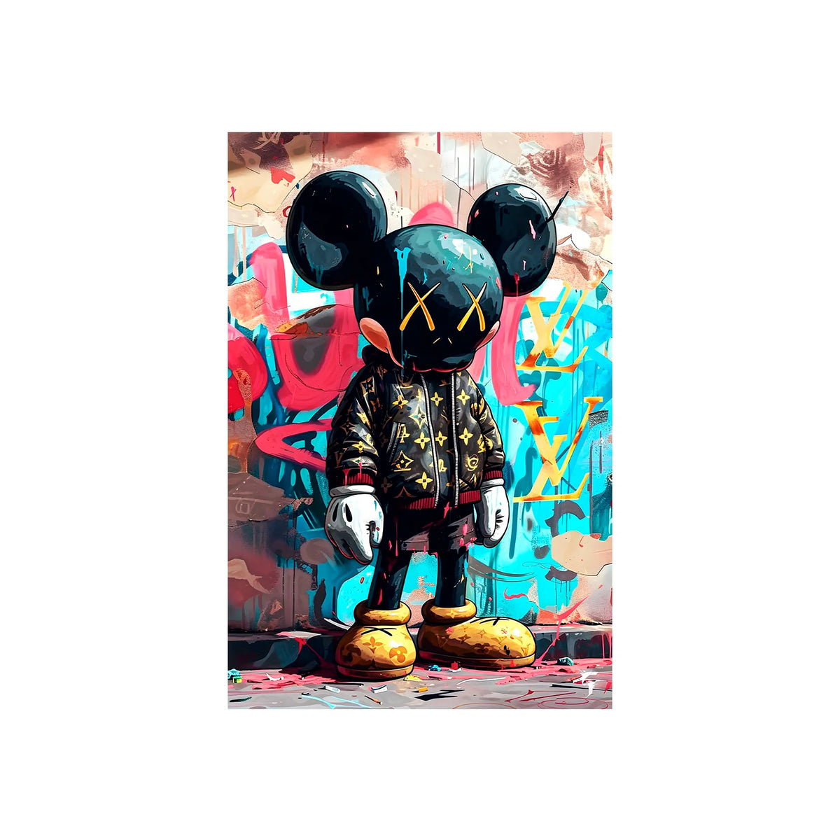 Kaws Urban Chic Canvas Wall Art - Bold Street Style Print for Contemporary Spaces
