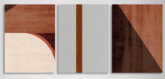 Modular abstract with a distinct brown color. Multi Panel Canvas Wall Art Print