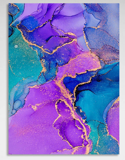 Lavender turquoise Abstraction Canvas Wall Art Print
