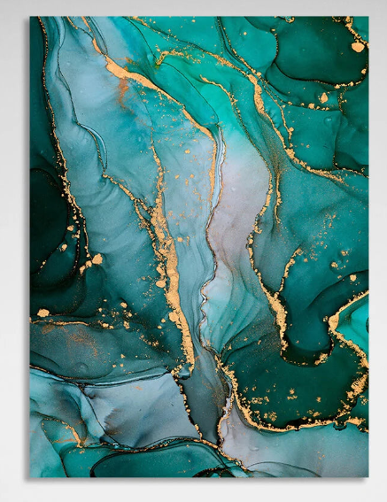 Green-gold Abstraction Canvas Wall Art Print