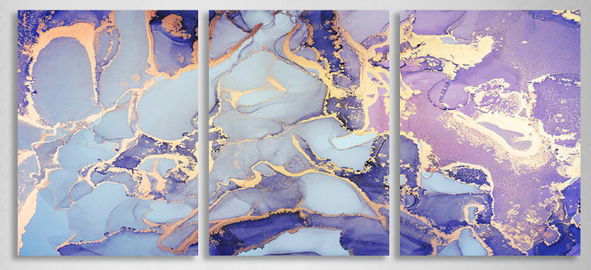 Modular lavender gray abstract Multi Panel Canvas Wall Art Print
