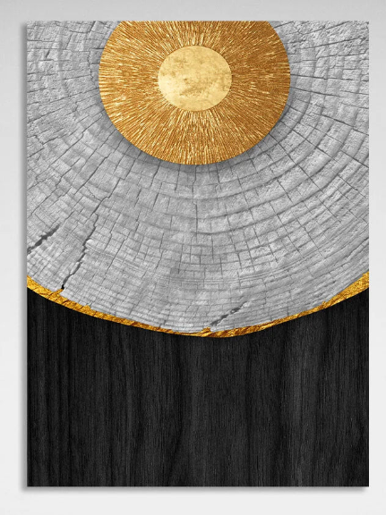 Dark blue abstract with yellow details Abstraction Canvas Wall Art Print